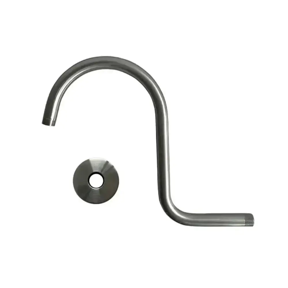 High Rise Shower Head Extension Arm S Shape Shower Extender Pipe Arm 1/2 Bathroom Accessories Compatible With Rain Shower