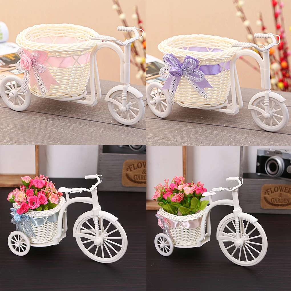 Tricycle Shaped Flower Basket Wedding Party Ceremony Decoration Bike Flower Storage Container
