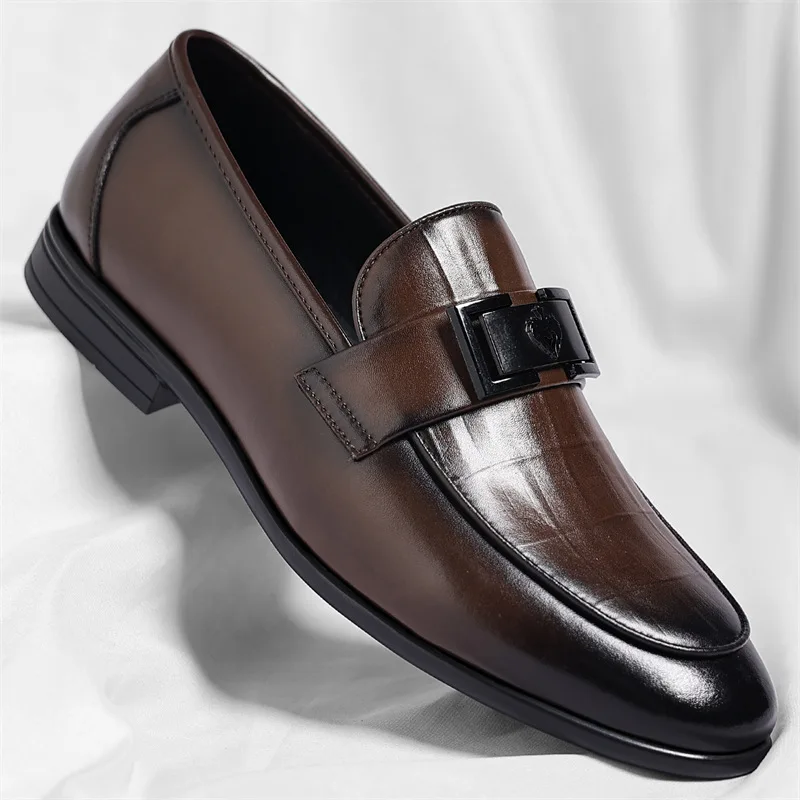 

Men's leather shoes, loafers, British fashion dress shoes, bean shoes, one-foot business casual leather shoes