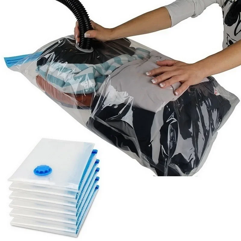 home Convenient Vacuum Bag Storage  Organizer Transparent Clothes Organizer Seal Compressed travel Saving Space Bags Package