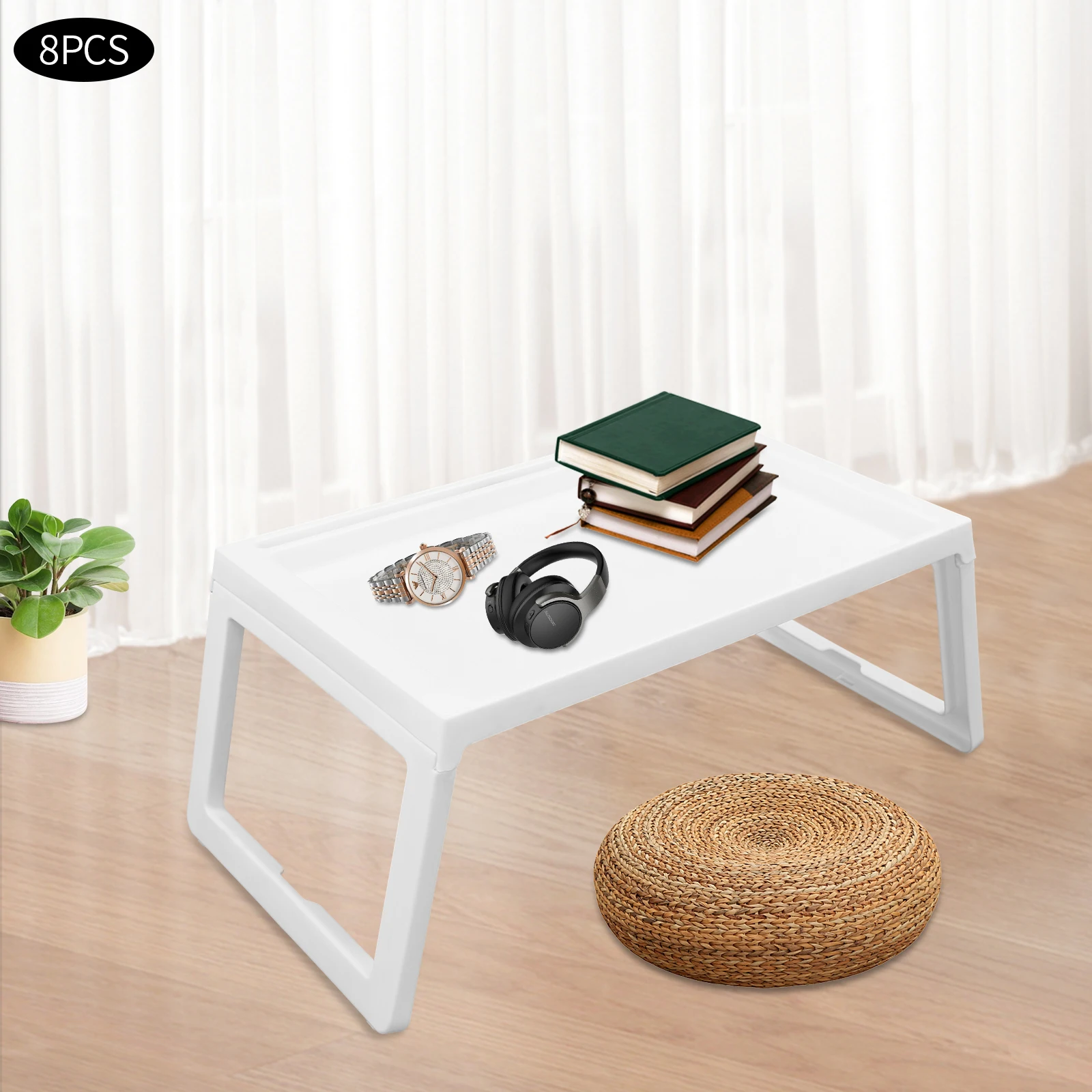 8Pcs Multifunctional Portable Movable Dining Table Foldable Laptop Table Used in Kindergartens Families and Offices