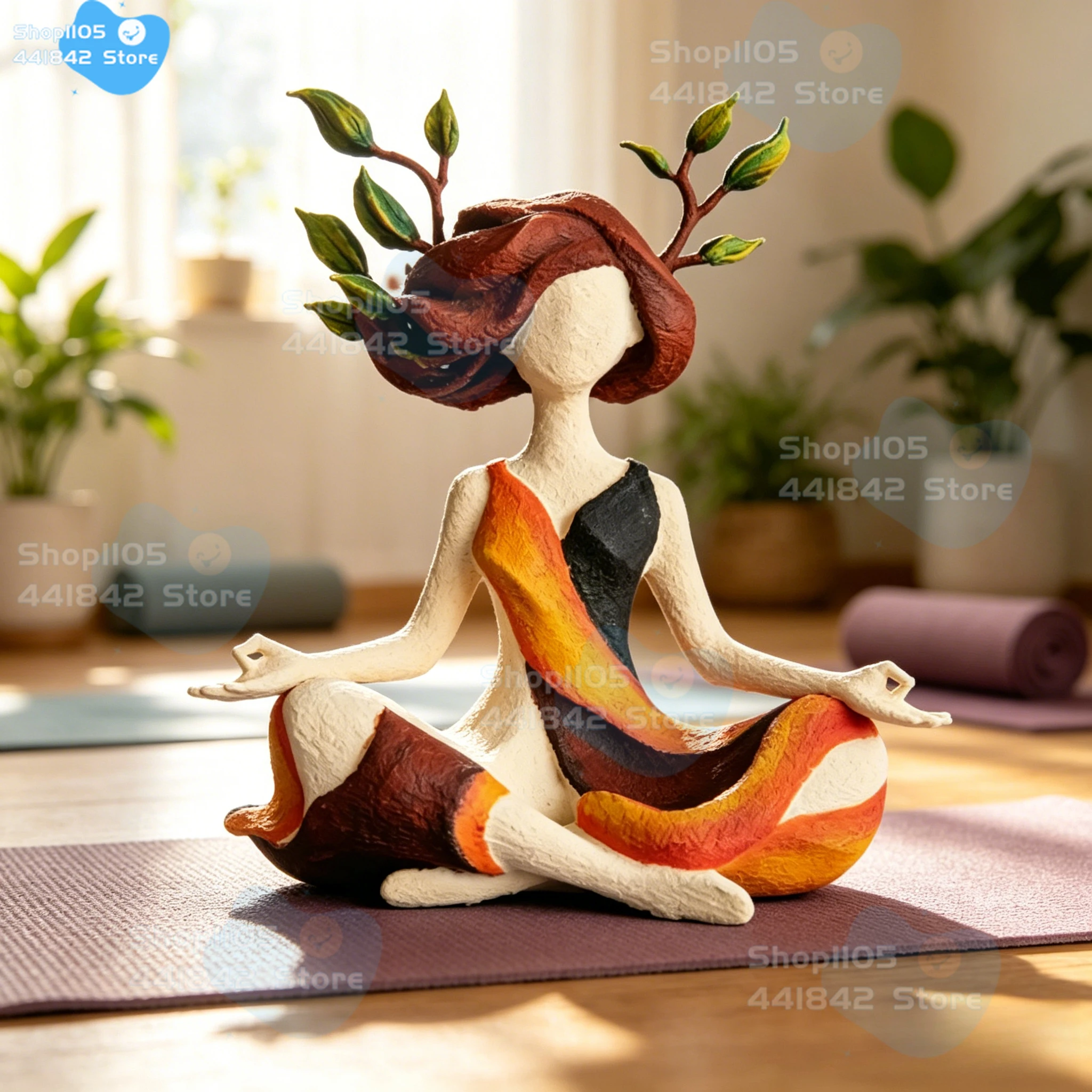 

Forest Spirit Meditating Statue Nature Goddess Meditating Figurine Resin Yoga Statue for Home Decor Gift