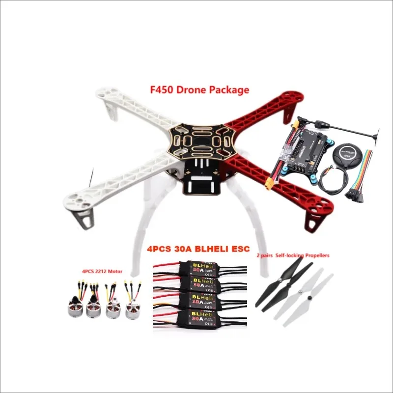 Kompletny zestaw drona F450 - Rama 450, APM2.8, GPS M8N, amortyzatory, moduł zasilania, podwozie, stojak GPS