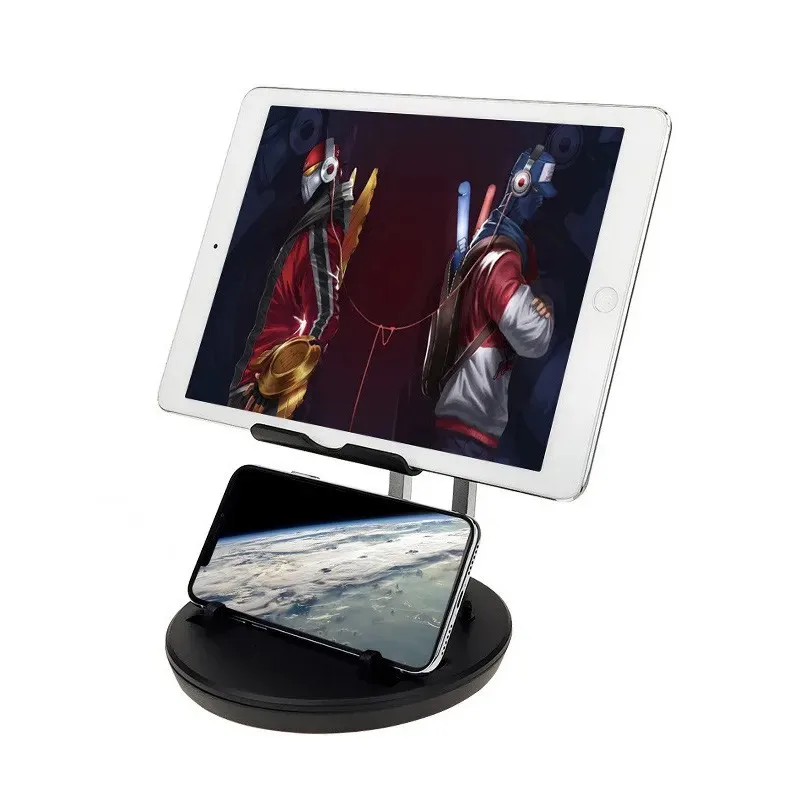 Tablet& Phone 2 In1 Mobile Holder Adjustable Foldable Tablet PC Mobile Phone Desktop Stand For 5.5~15.6 Inch Screen