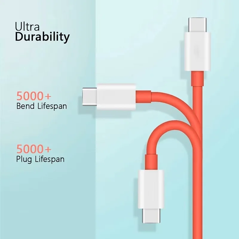 PD 65W 6A For Oneplus Super Fast Charging Data Cable USB Type C to Type C Quick Charger Wire For Oneplus 12 11 10 9 8 7 Pro 12R