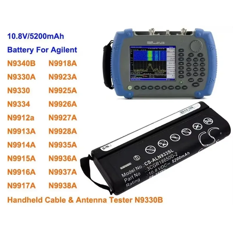 

Аккумулятор Cameron Sino 5200 мАч для Agilent N9330B, N9330, N9330A, N9334, N9340B, N9912a, N9913A, N9914A, N9915A, N9916A