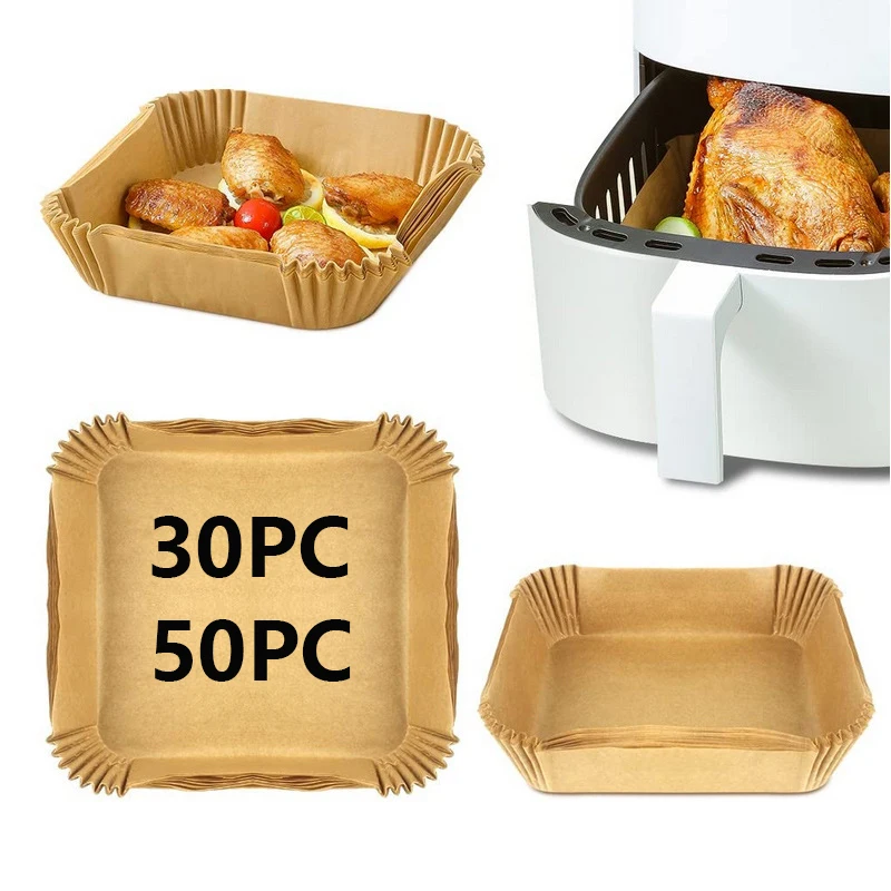 Kitchen Baking Food Paper Disposable Air Frying Paper Kitchen Cookers Oli-proof Barbecue Board Steamer Fryer Baking Accessories