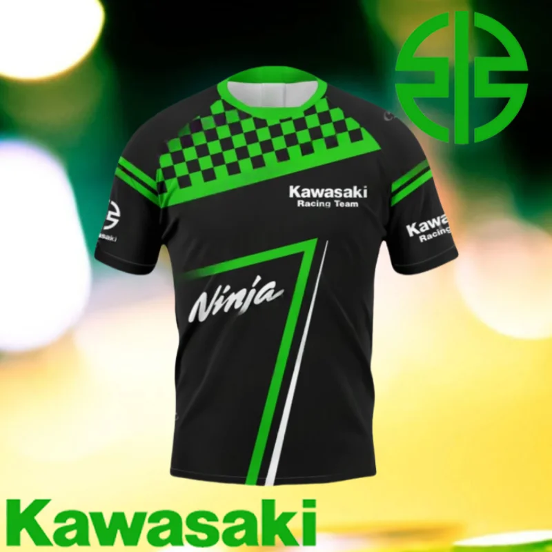 

Мужская быстросохнущая футболка Kawasaki, высококачественные удобные и дышащие мотоциклетные топы с короткими рукавами для спорта и отдыха на велосипеде