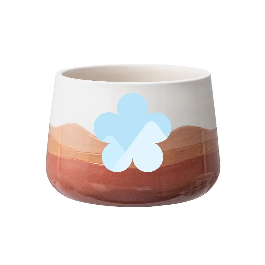 Red Ombre Ceramic Planter Pot with Drainage