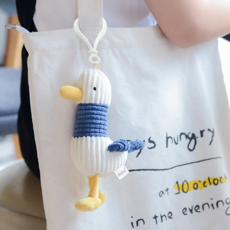 Plush Seagull Doll Cute Keychain Creative Cartoon Stuffed Doll Keychains for Friends Gifts Kawaii Design Keyrings Bag Pendant