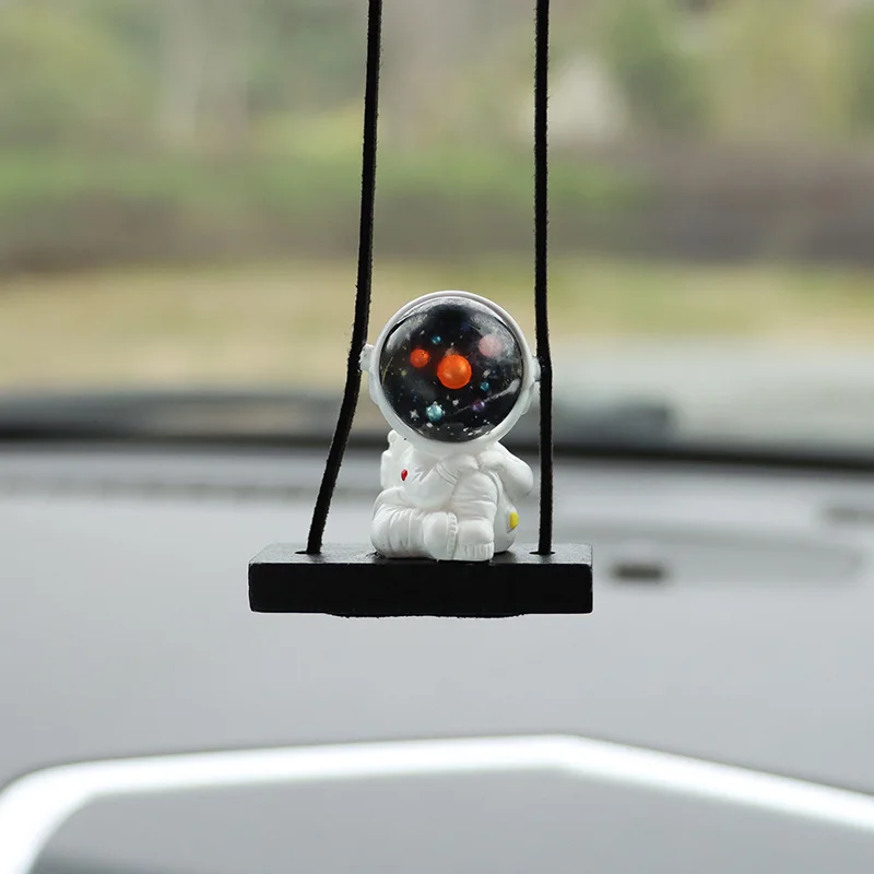 JSNY Car Pendant Funny Astronaut Cartoon Pendant Car Rearview Mirror Pendant Car Interior Decoration Car Rearview Mirror Hanging