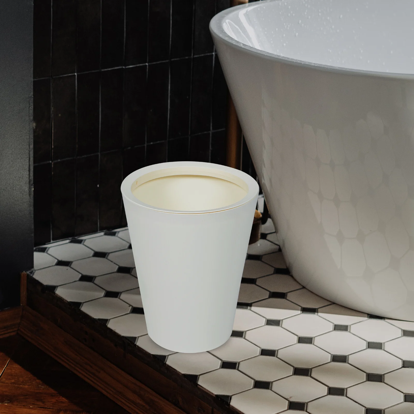 

Home Waste Paper Basket Large Capacity Round Trash Can Plastic Garbage Container for Kitchen Bathroom Household Waste