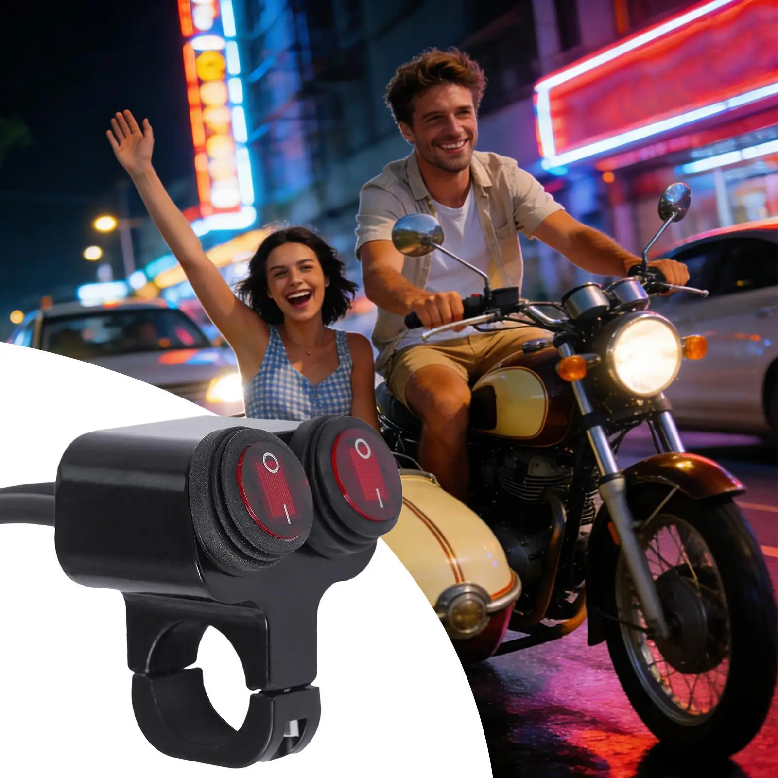 

Handlebar Light Control Waterproof Easy Install Motorcycle Handlebar Control Replacement For Night Riding City Touring Urban