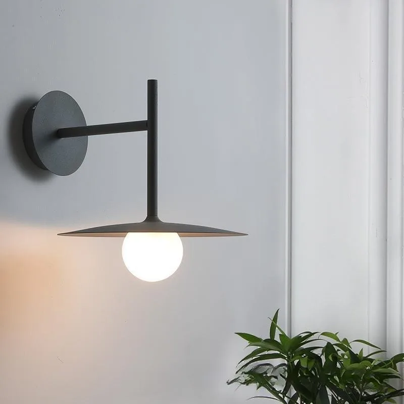 

Nordic Umbrella Decorative Wall Lamp Simple Bedroom Study Bedside Lamp Post-modern Personality Creative Flying Saucer Light