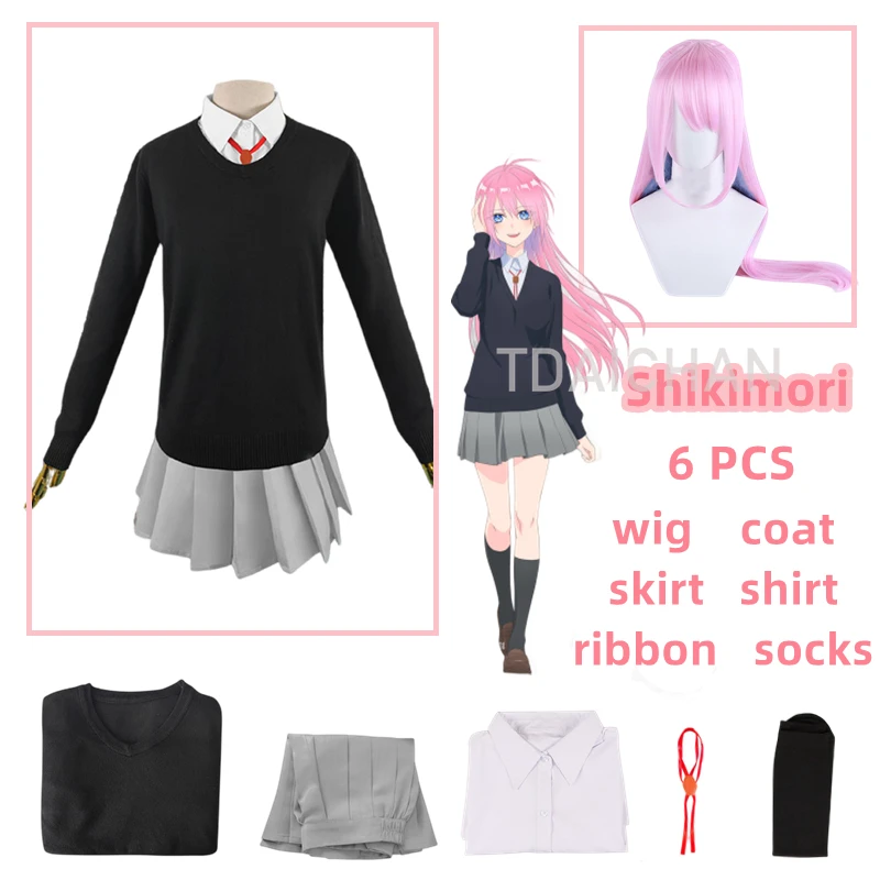 Shikimori's Not Just A Cutie Micchon Shikimori Cosplay Wig Costume Sweater School Girl Uniform Kawaii Dake Ja Nai Shikimori-san