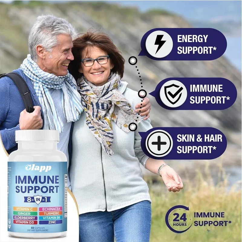 

8-in-1 immune support capsule containing echinacea, vitamin C, zinc, balanced nutrition to enhance immunity health food