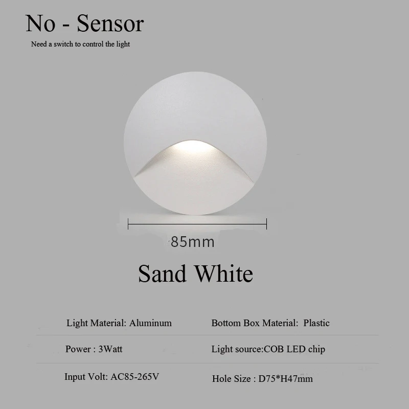 Настенный светильник WAAJEA LED 3Вт IP65 - белый/черный/серый — фото товара