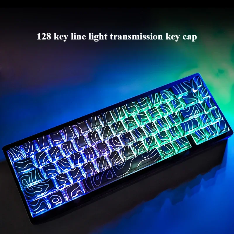 

V3 Line Translucent Side Engraved Cherry Keycaps PBT 130 Keys Personalized for 60/64/84/98/108 Mechanical Keyboards MX Switches