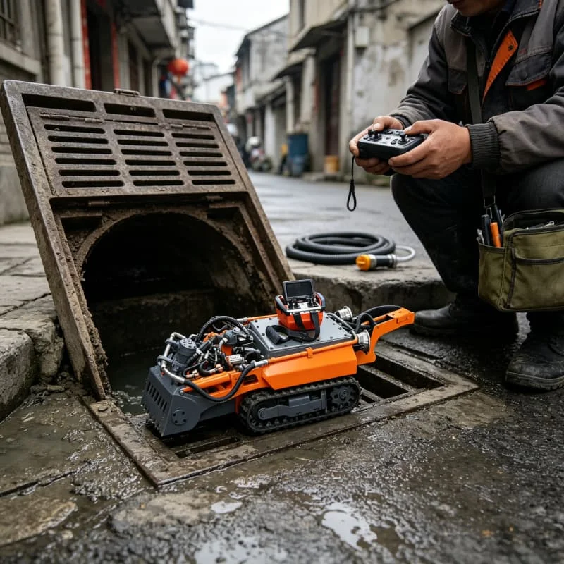 Professional Dredging Robot Submersible Crawler With HD Camera For Reservoir Dam Sediment Removal Customized