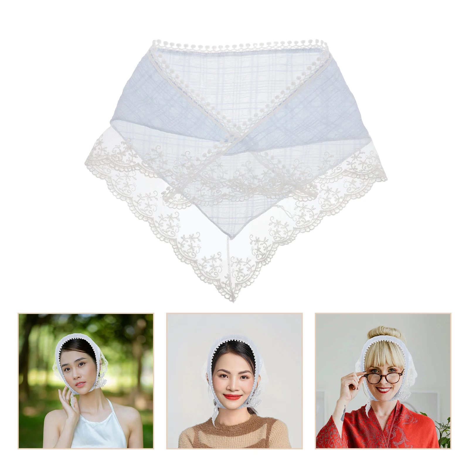 الفرنسية مثلث الشعر وشاح خمر الشعر باندانا الصيف الدانتيل عقال الحجاب وشاح بوهو عقال للنساء إكسسوارات الشعر