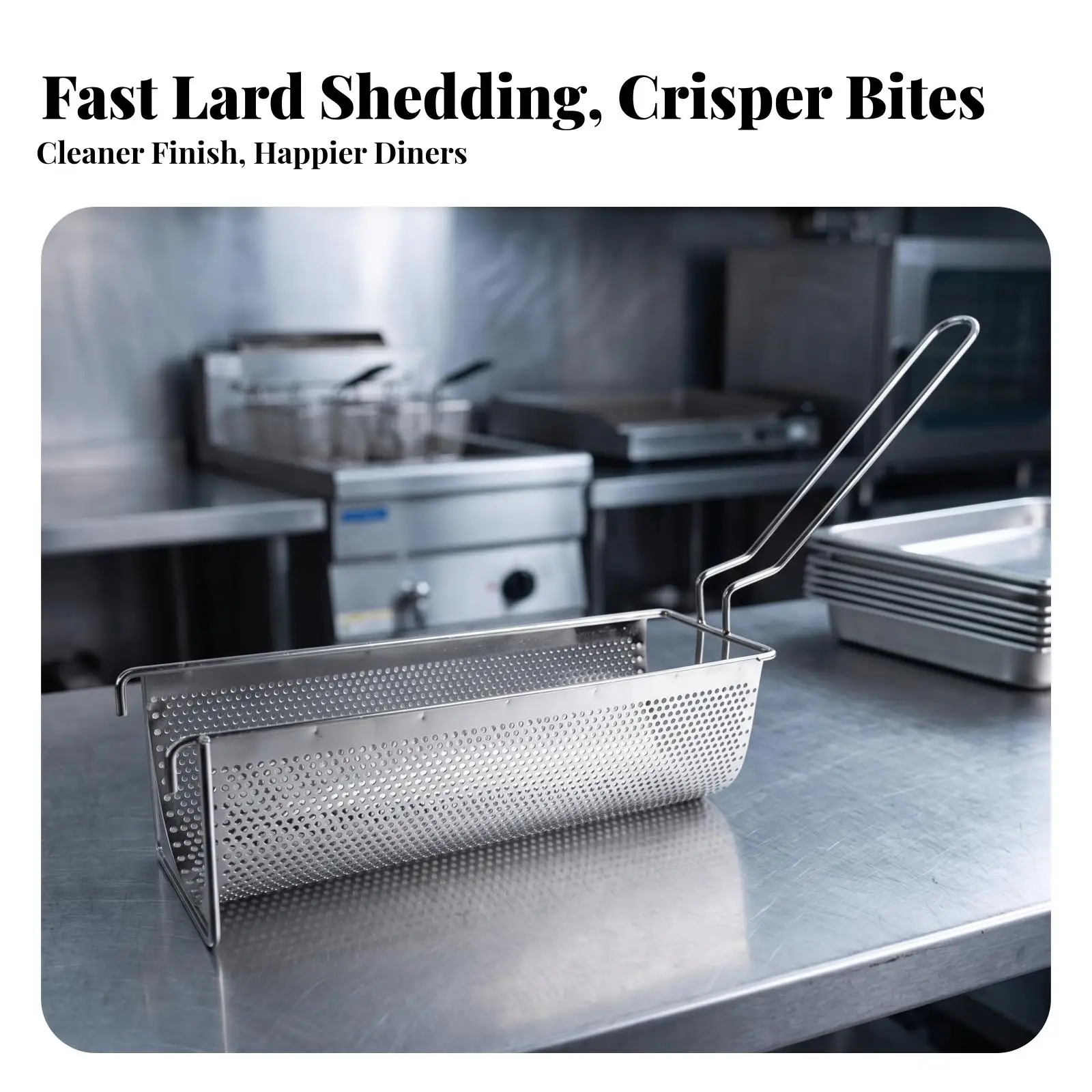 Rectangular Fry Basket for Electric Deep Fryer with Support Feet Home Restaurant Use