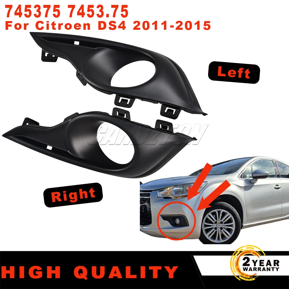 For Citroen DS4 New Front Bumper Fog Lamp Grille Trim Left or Right ABS Black 745374 745375 Easy Installation Car Accessories