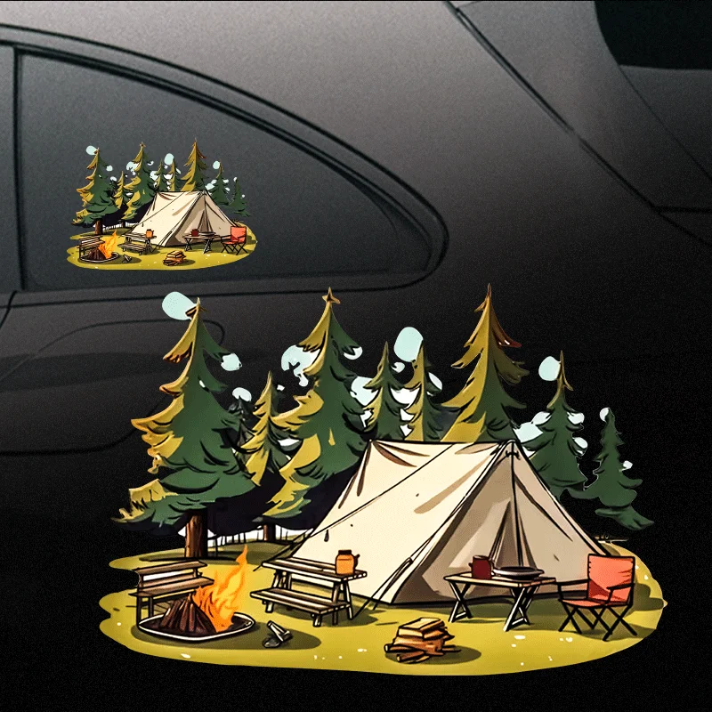Camping car sticker, outdoor camping, off-road tent, car personality creative motorcycle decoration, waterproof sticker