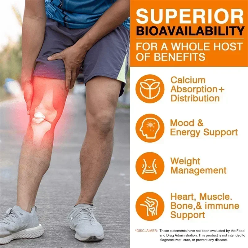 Vitamin D3+K2 Capsules - Help Regulate Calcium Metabolism, Supports Teeth, Bones, Heart Health, Joint Health, Immunity - Image 4