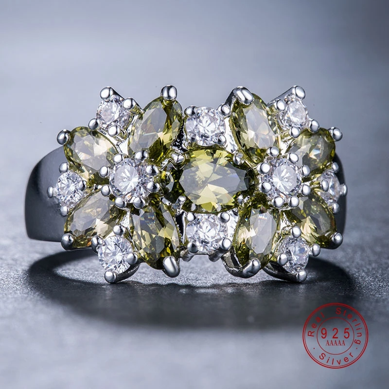 Pure Sterling Sparkling 925 Silver Rings for Women Girls Brilliant CZ Crystal Wedding Engagement Jewelry Summer Sale 2020 New