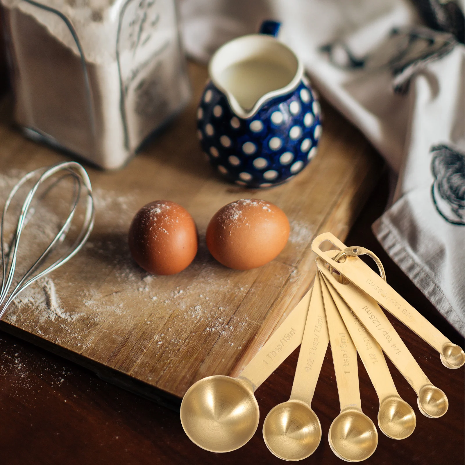 

6Pcs Stainless Steel Measuring Spoons Set Ergonomic Handle Easy Grip Kitchen Baking Cooking Tea Coffee Sugar Seasoning