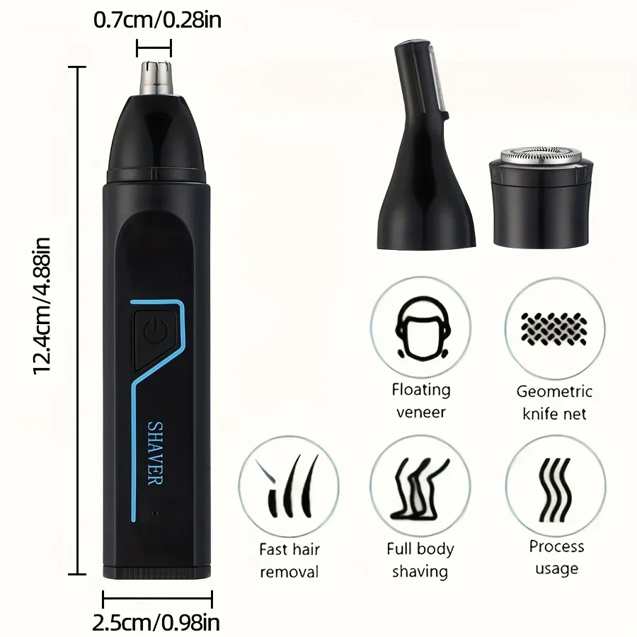3-in-1 Men's Multifunctional Electric Nose Hair Trimmer, Ear Hair Trimmer, Eyebrow Trimmer,Electric Shaver,USBтример для мужчин