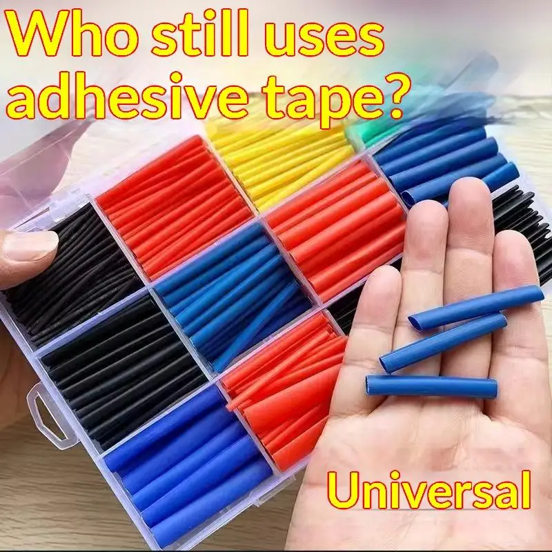 560Pcs Heat Shrink Tubing Kit Waterproof EVA Material 6 Colors 11 Sizes for Automotive Cable Insulation
