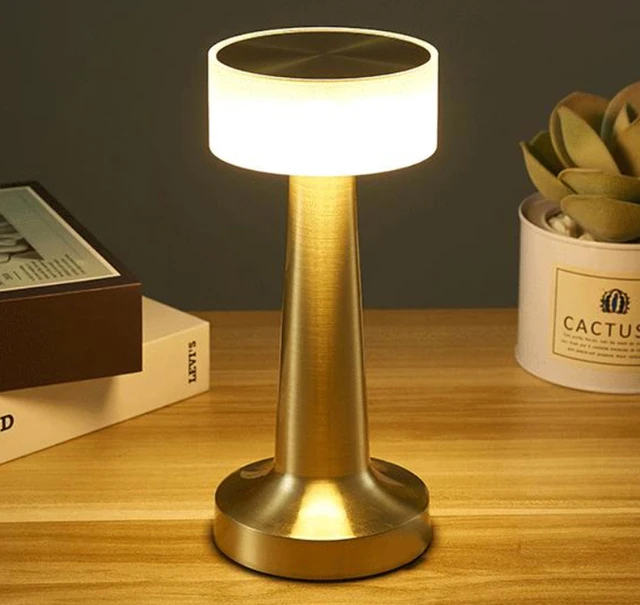 Retro Table Lamp Metal Touch Decor for Bar Coffee Restaurant Decoration Light Desk LED Rechargeable Night Light Bedroom Decor image 3