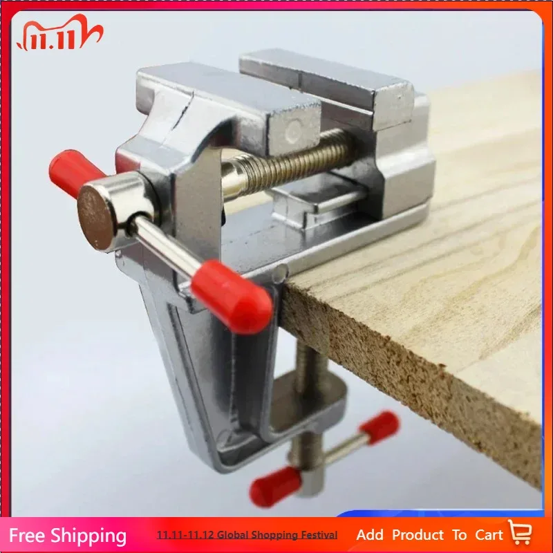 

Mini Bench Vise Muliti-Funcational 3.5&quot Aluminum Miniature Small Jewelers ,Hobby Clamp On Table Flat Pliers Tool Vice