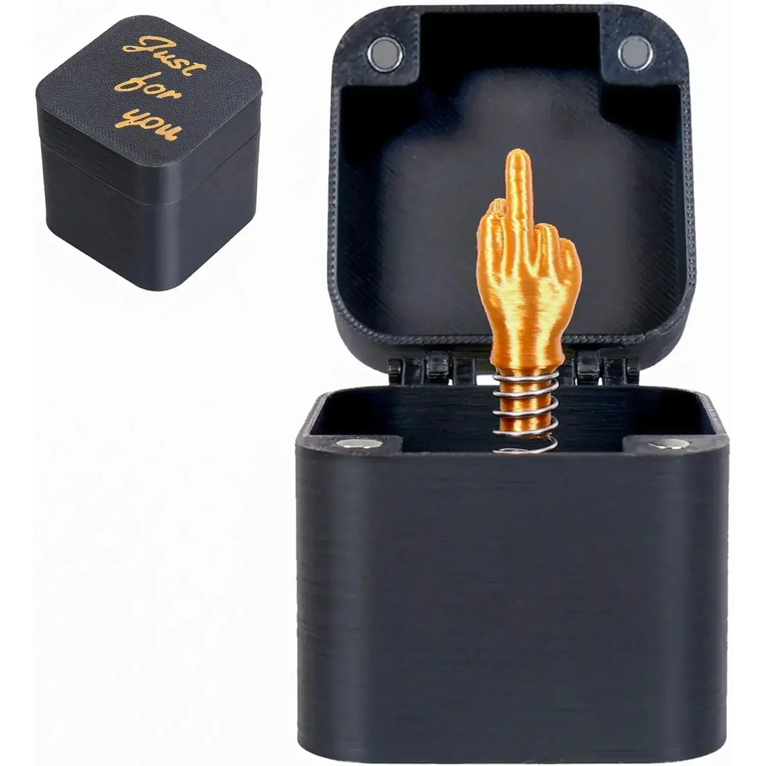 Funny Middle Finger in Box - Hilarious Desk Decor & Gag Gift for Office, Halloween & Christmas  (87 characters)