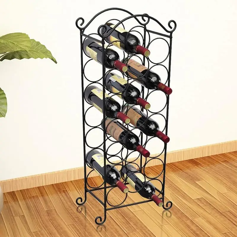Estante para 21 Botellas de Metal, Estable, Ahorra Espacio, Diseño Moderno para Cocina, Sala de Estar, Bodega y Comedor