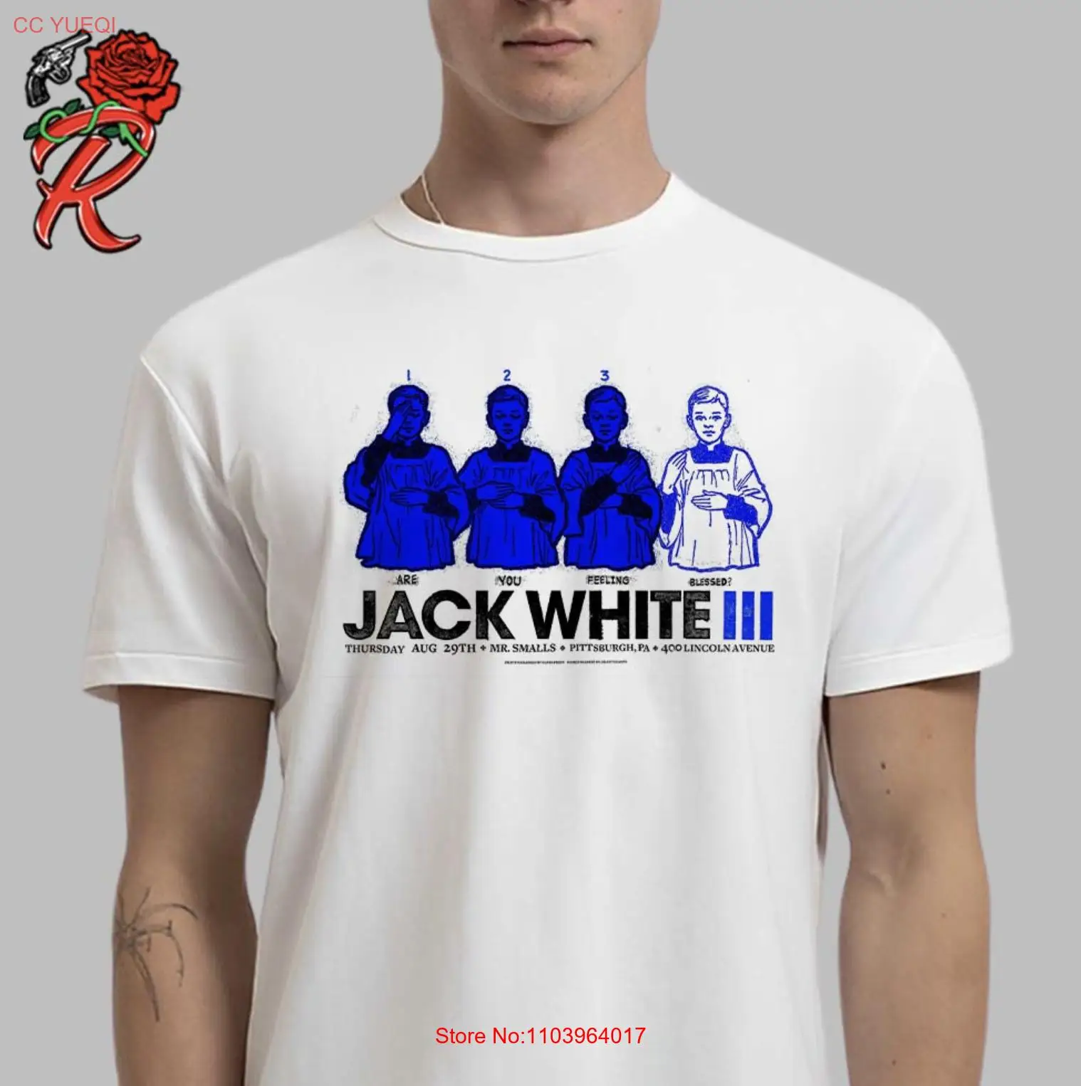 Футболка унисекс, Джек Уайт в Питтсбурге ПА в Линкольн-авеню 29 августа 2024