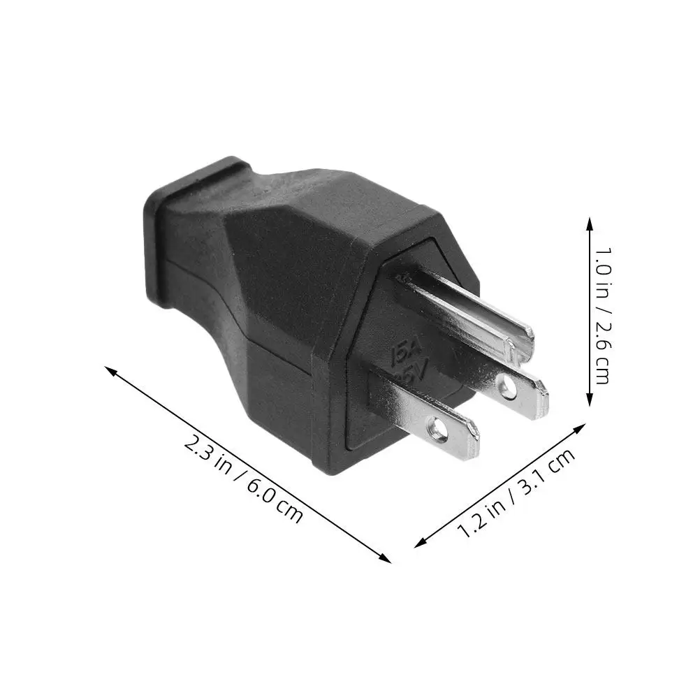 4Pcs Us Standard 15A 125V 3 Prong Straight Angle Electric Plug Replacement for Extension Cord Heavy Duty Grounding Plug