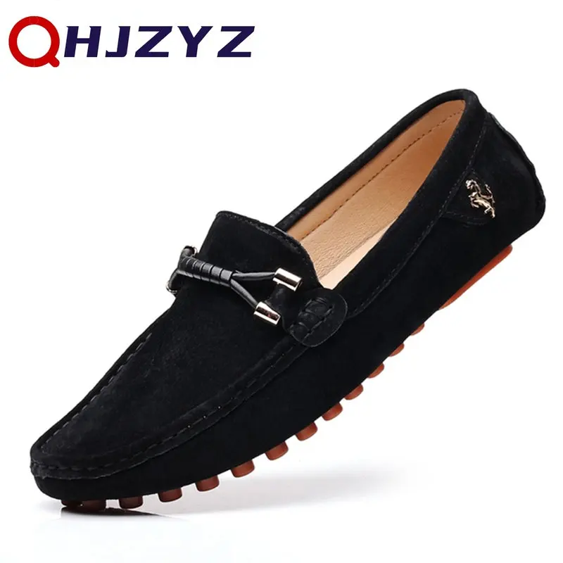 Green Loafers Men Design Suede Loafers 2023 Genuine Leather Slip On Moccasins Comfy Driving Shoes For Men Chaussure Homme