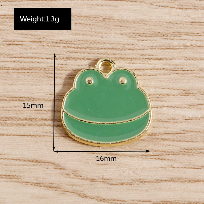 Tusember 10 Stück Tier-Anhänger, niedlicher Emaille-Frosch, Ente, Elefant, Pinguin, Charms für Schmuckherstellung, Ohrringe, Halskette, Zubehör – Detail 14