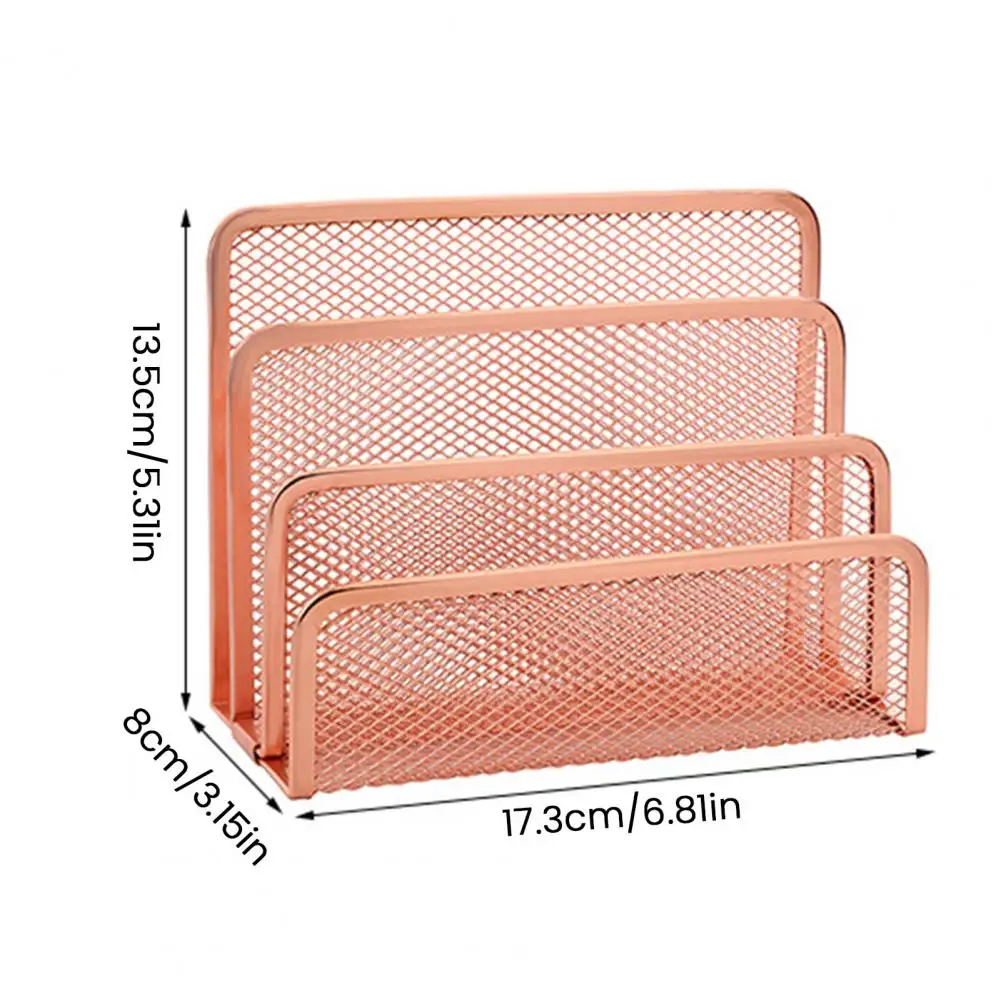 แฟ้มโลหะOrganizerตาข่ายโลหะโต๊ะMail Organizer 3 ช่องแนวตั้งRose Goldผู้ถือแฟ้มสําหรับOffice Workspace