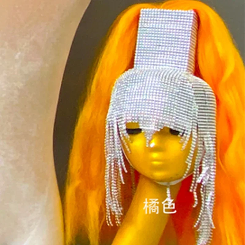 Stroje Gogo Dancer Damskie Frędzle Diamenty Nakrycie Głowy Ozdoba na Głowę Klub Nocny Piosenkarka Strój Festiwalowy Akcesoria Sceniczne XS5755