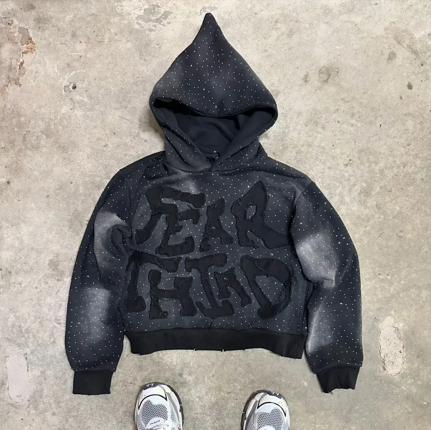 

Y2K American Harajuku Fashion Flash Diamond Embroidered Letter Oversized Hoodie Women's Hip Hop Gothic Casual Joker Sweatshirt