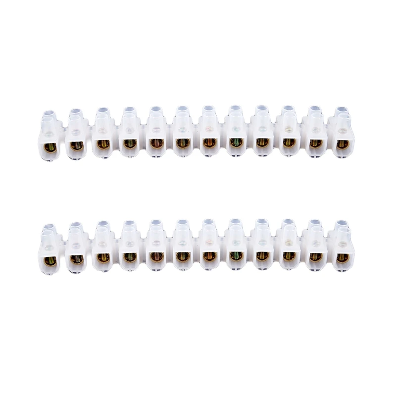 

2X 60 Amp - 12 Way Strip Terminal Block Strip - Electrical Wire Connector Amp:60A Connector Block