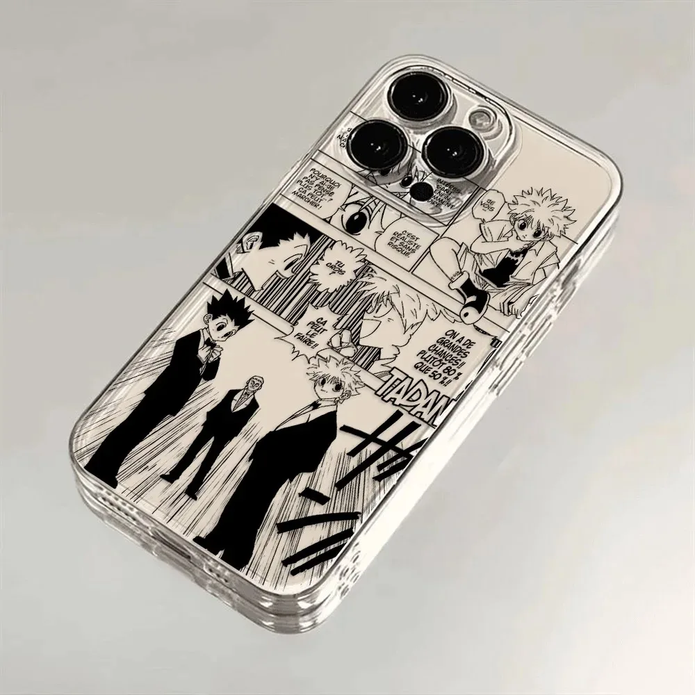 Schwarze HUNTER×HUNTER Hot Anime Handyhülle für iPhone 17e 17 16e 16 15 14 13 12 11 mini Pro Max X XR XSMAX 8 7 Air Plus Soft