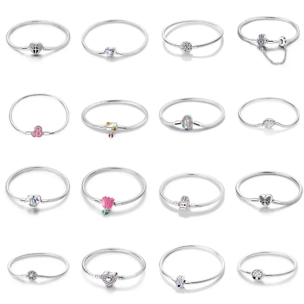 

2025 новый браслет из стерлингового серебра 925 пробы для женской моды, классический классический оригинальный браслет «сделай сам», ювелирные изделия высокого качества