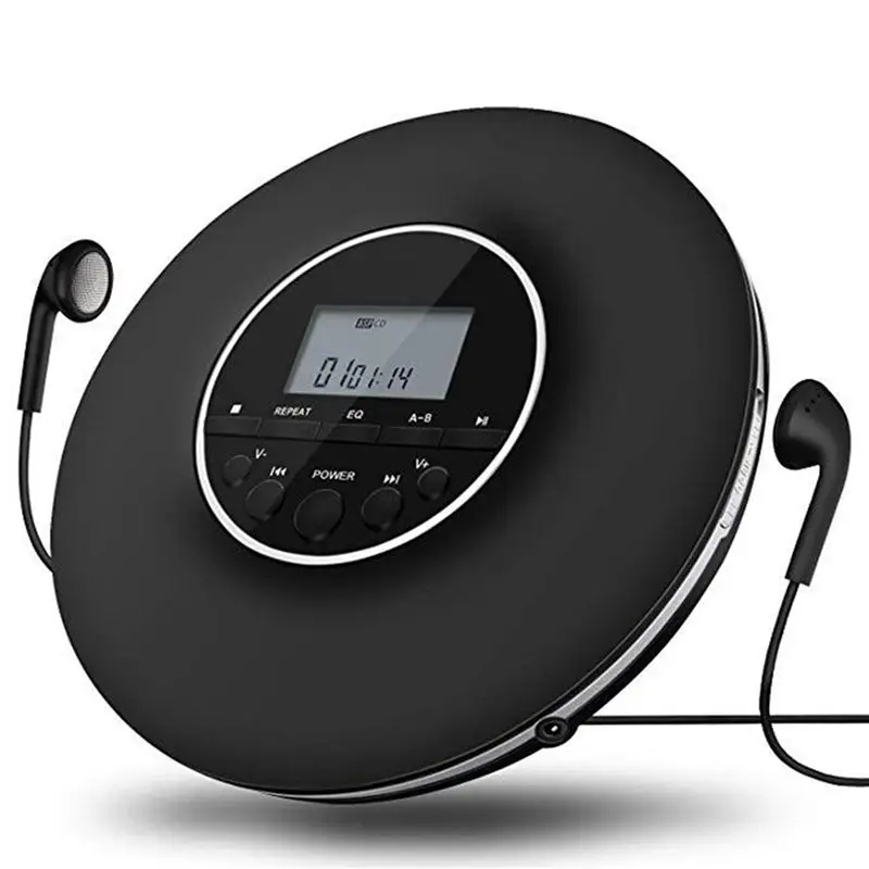 AAAEL-Portable CD Player MP3 Music Player With Stereo Earbuds And Bluetooth Output CD Player With LCD Display B