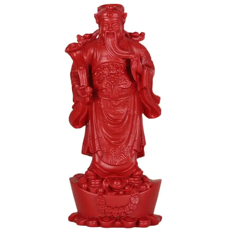 Natural Cinnabar Red Sand of of Buddha Ornament Carving Home Shop Living Room Enshrine God of Wealth Openi