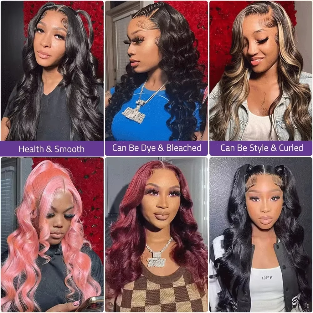18-42 inch Body Wave 13x4 13x6 HD Transparent Lace Front Human Hair Wig Pre Plucked 200 250 Density Lace Frontal Wigs for Women image 3