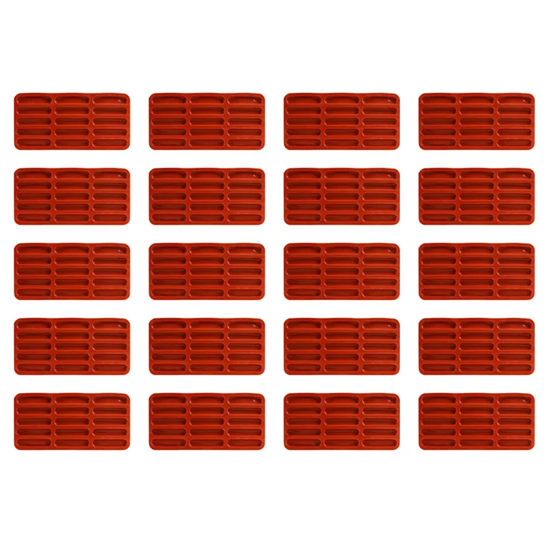 

ABMH-20X Tiramisu Finger Biscuit Silicone Mould,15 Cavities Cereal Bars Baking Mould,Long Strip Silicone Mold